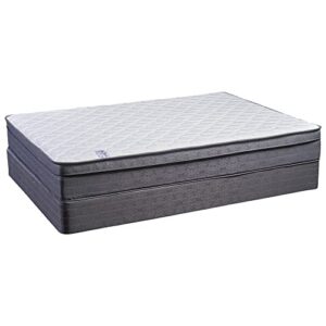 Continental Sleep 10-Inch Plush Foam Encased Hybrid Eurotop Innerspring Mattress and 4" Wood Low Profile Boxspring/Foundation Set, Queen