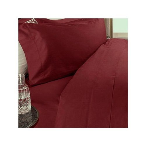 1200 Thread Count Three (3) Piece Queen Size Burgundy Solid Duvet Cover Set, 100% Egyptian Cotton, Premium Hotel Quality