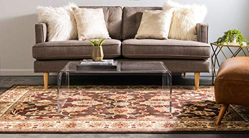 Unique Loom Voyage Collection Traditional Oriental Classic Intricate Design Area Rug, 7' 1" x 10' Rectangle, Brown/Cream