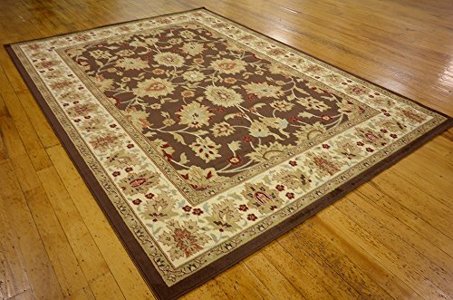 Unique Loom Voyage Collection Traditional Oriental Classic Intricate Design Area Rug, 7' 1" x 10' Rectangle, Brown/Cream