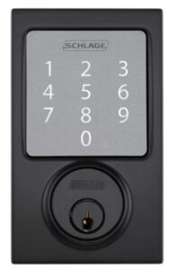 schlage sense smart deadbolt with century trim (matte black)