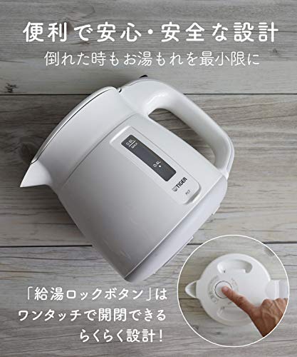 Tiger Electric Kettle 600ml White Wakuko PCF-G060-W Tiger