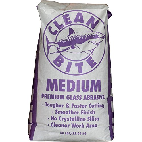 Clean Bite Crushed Glass Blast Media - 50-Lb. Bag, Medium Grade