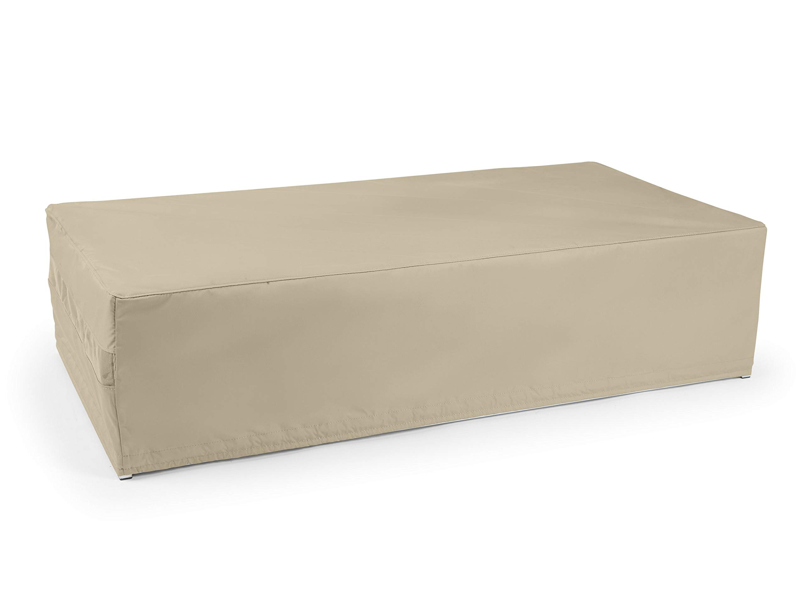 Covermates Rectangular Accent Table Cover - Patio Outdoor Furniture Cover, Water Resistant Outdoor Ottoman/Side Table Cover, Elite 300D Polyester, 60W x 36D x 25H, Khaki