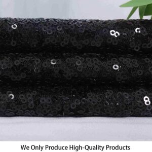 ShiDianYi 3 Feet 1 Yards-Sequin Fabric, by The Yard, Sequin Fabric, Tablecloth, Linen, for Xmas Decor (1 Yards 1PC Black)