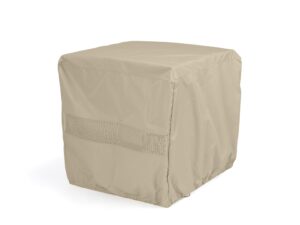 covermates square dining table cover - water-resistant polyester, mesh ventilation, patio table covers, full table 42w x 42d x 25h, khaki