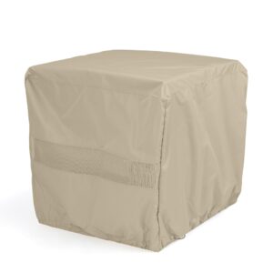 Covermates Square Dining Table Cover - Water-Resistant Polyester, Mesh Ventilation, Patio Table Covers, Full Table 42W x 42D x 25H, Khaki