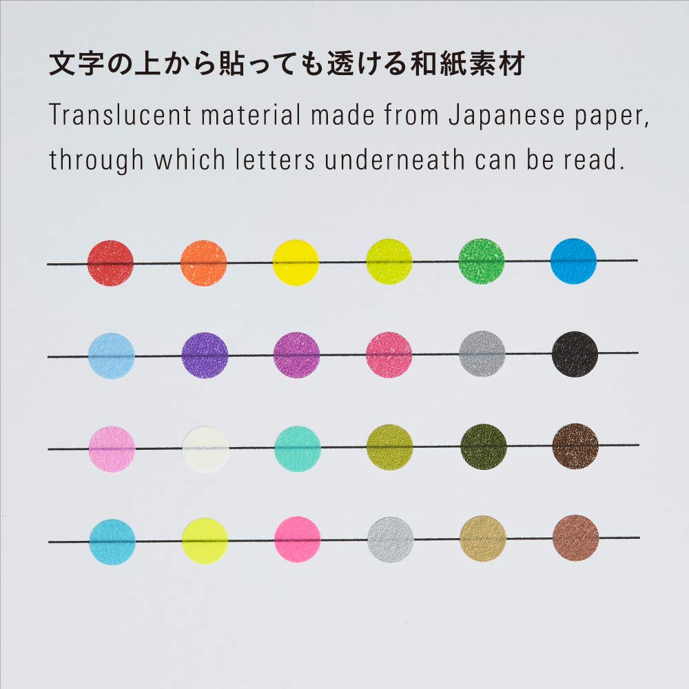 Stalogy S2 Masking Tape Dot Patches: 0.2 in. diameter / 126 dots per sheet / 5 sheets per pack / 5mm wide (Shuffle Fine)