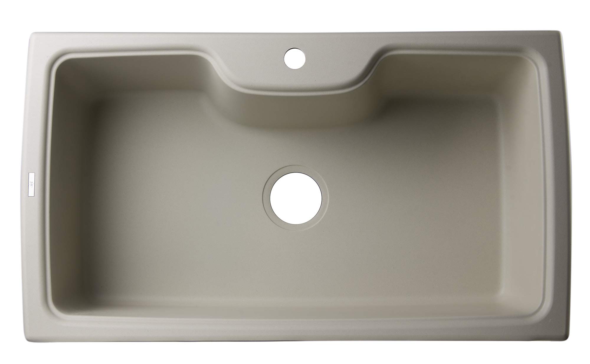 ALFI brand AB3520DI-B Drop-In Single Bowl Granite Composite Kitchen Sink, 35", Biscuit