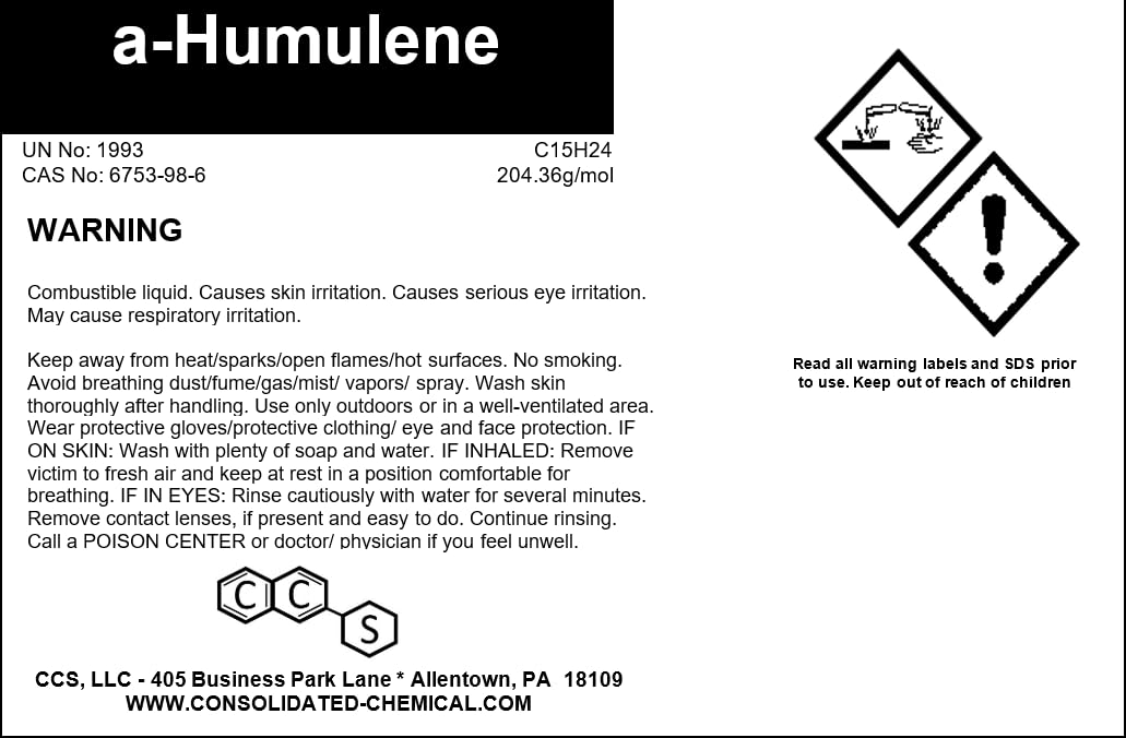 Alpha Humulene High Purity Aroma Compound 30ml (1oz)