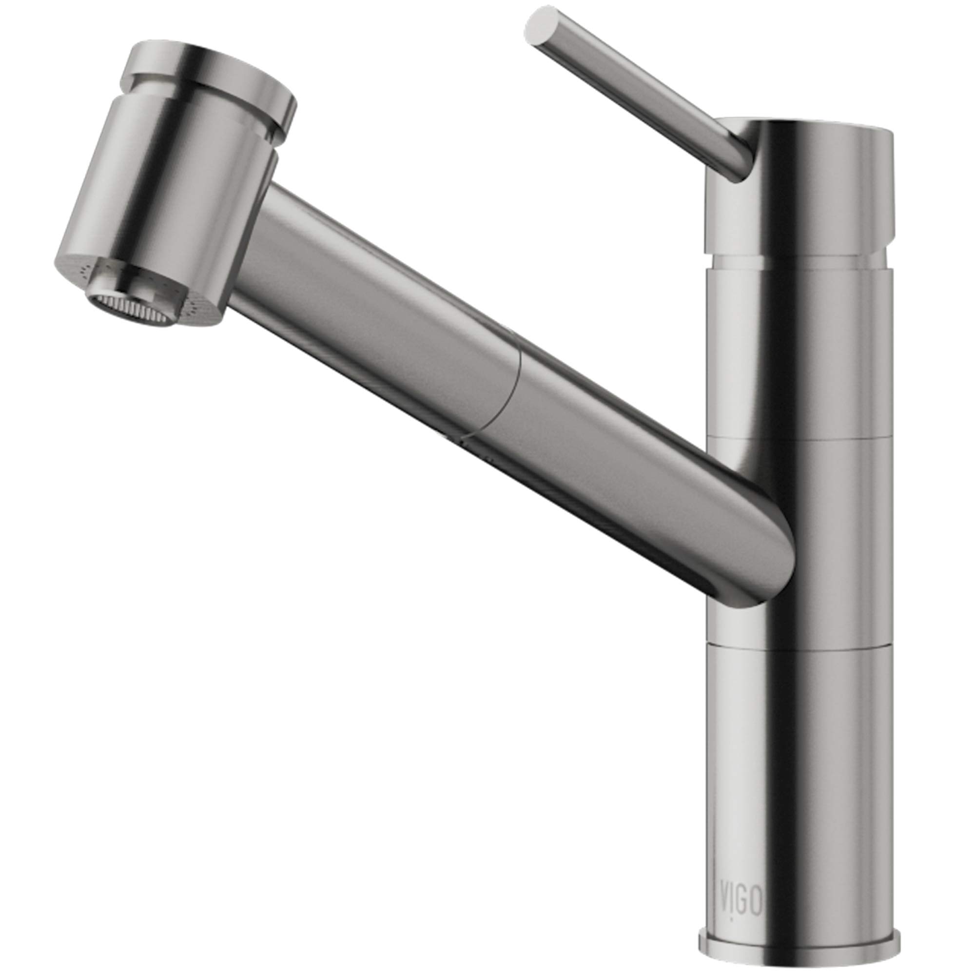 VIGO VG02021ST 9" H Branson Single-Handle with Pull-Out Sprayer Kitchen Faucet in Stainless Steel