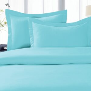 Elegant Comfort 1500 Premium Hotel Quality Microfiber 3 Piece Wrinkle Free and Fade Resistant Luxurious Duvet Cover Set, Full/Queen, Aqua