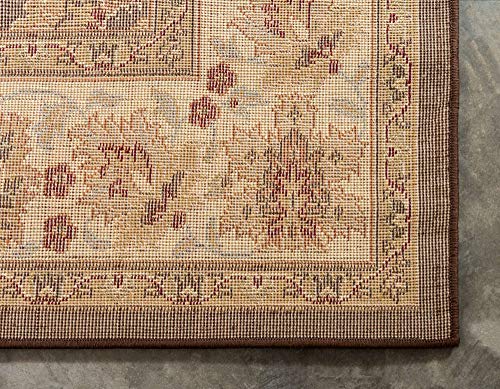 Unique Loom Voyage Collection Traditional Oriental Classic Intricate Design Area Rug, 7' 1" x 10' Rectangle, Brown/Cream