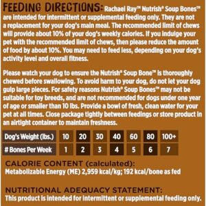 Rachael Ray Nutrish Soup Bones Dog Treats, Beef & Barley Flavor, 6 Bones