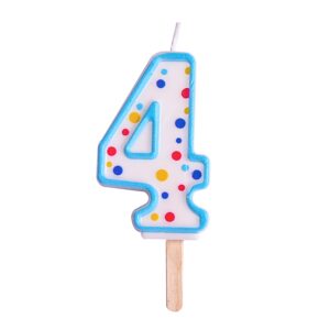 pme blue number 4 candle, 2.5 inch