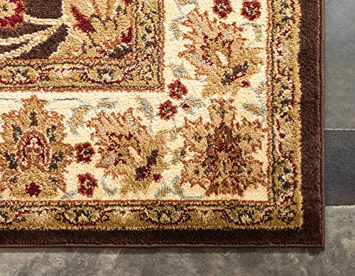 Unique Loom Voyage Collection Traditional Oriental Classic Intricate Design Area Rug, 7' 1" x 10' Rectangle, Brown/Cream