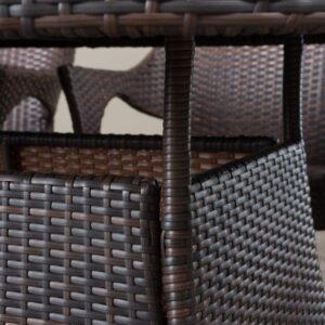 Christopher Knight Home Lennox Outdoor Wicker Round Dining Set, 7-Pcs Set, Multibrown