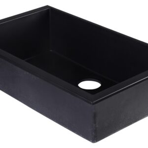 ALFI brand AB3020UM-BLA Undercount Single Bowl Granite Composite Kitchen Sink, 30", Black