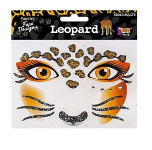 forum novelties face designs-leopard, multi, standard (74478)