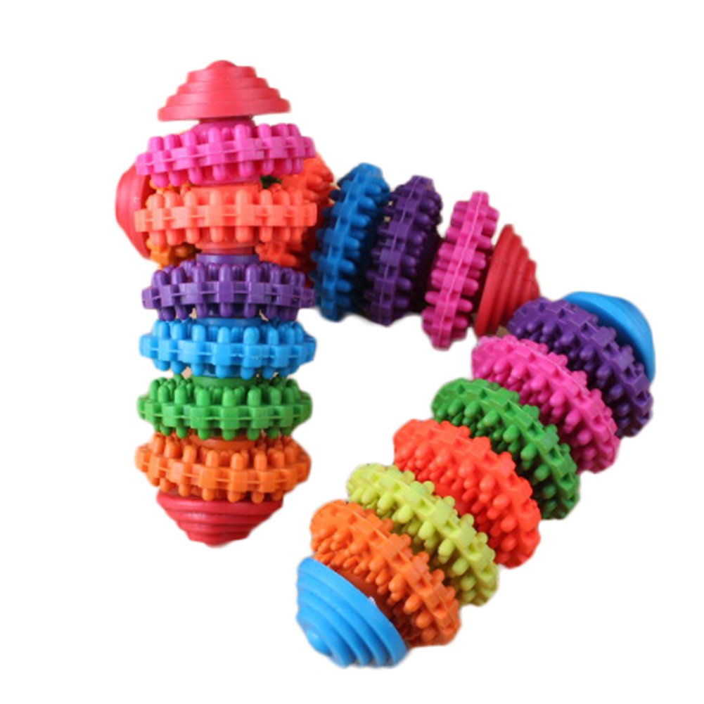 JJ Store Colorful Pet Dog Puppy Dental Teething Cleaning Chew Biting Toy Random Color