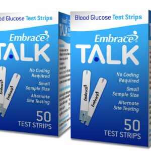 Embrace Talk Blood Glucose Test Strips 100ct