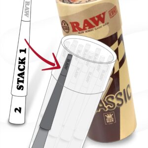 RAW Cones Classic King Size - 50 Pack - Slow Burning Pre Rolled Cones with Tips & Packing Tubes Included