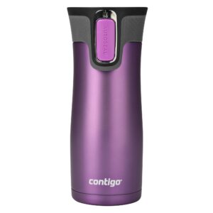 contigo west loop stainless steel vacuum-insulated travel mug with spill-proof lid, keeps drinks hot up to 5 hours and cold up to 12 hours, 16oz bright lavender