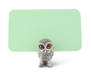 vagabond house pewter owl place card holder/cheese markers 1 inch wide