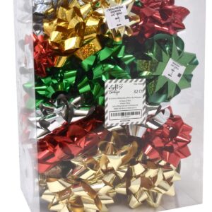 30 Christmas Self Adhesive Gift Bows and 8 Rolls of Christmas Curling Ribbons by Gift Boutique