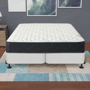 Continental Sleep Fully Assembled Metal Traditional Box Spring/Foundation for Mattress Set, Twin, white