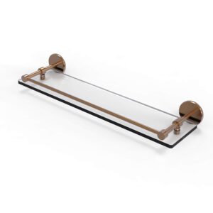 allied brass p1000-1/22-gal-bbr 22 inch tempered gallery rail glass shelf, brushed bronze