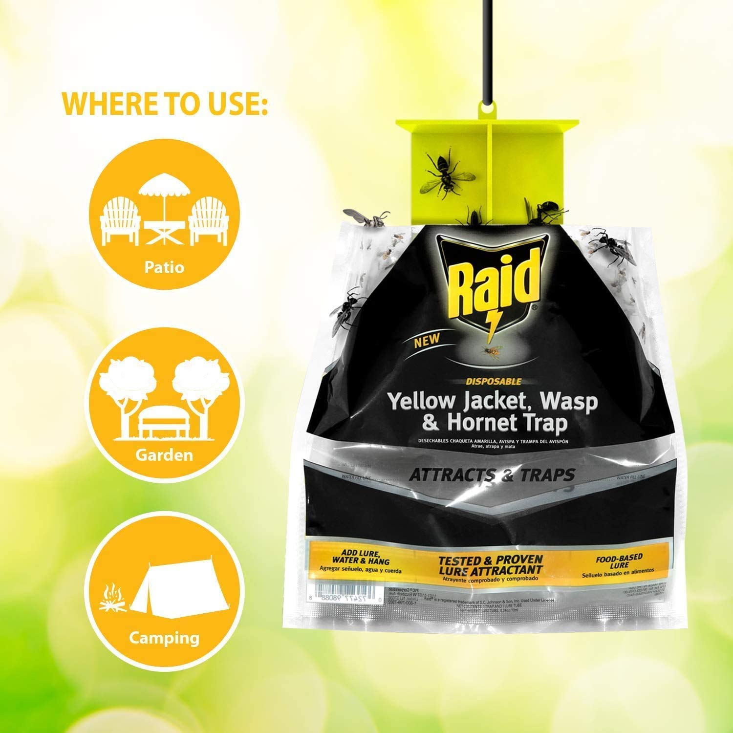 Raid Disposable Wasp Bag Traps (Set of 2 Traps)