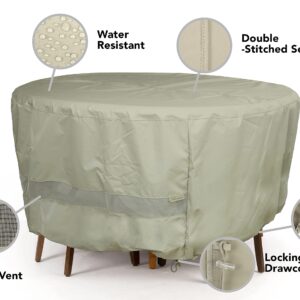 Covermates Round Accent Table Cover - Patio Outdoor Furniture Cover, Water Resistant Outdoor Ottoman/Side Table Cover, Elite 300D Polyester, 36DIAMETER x 25H, Khaki