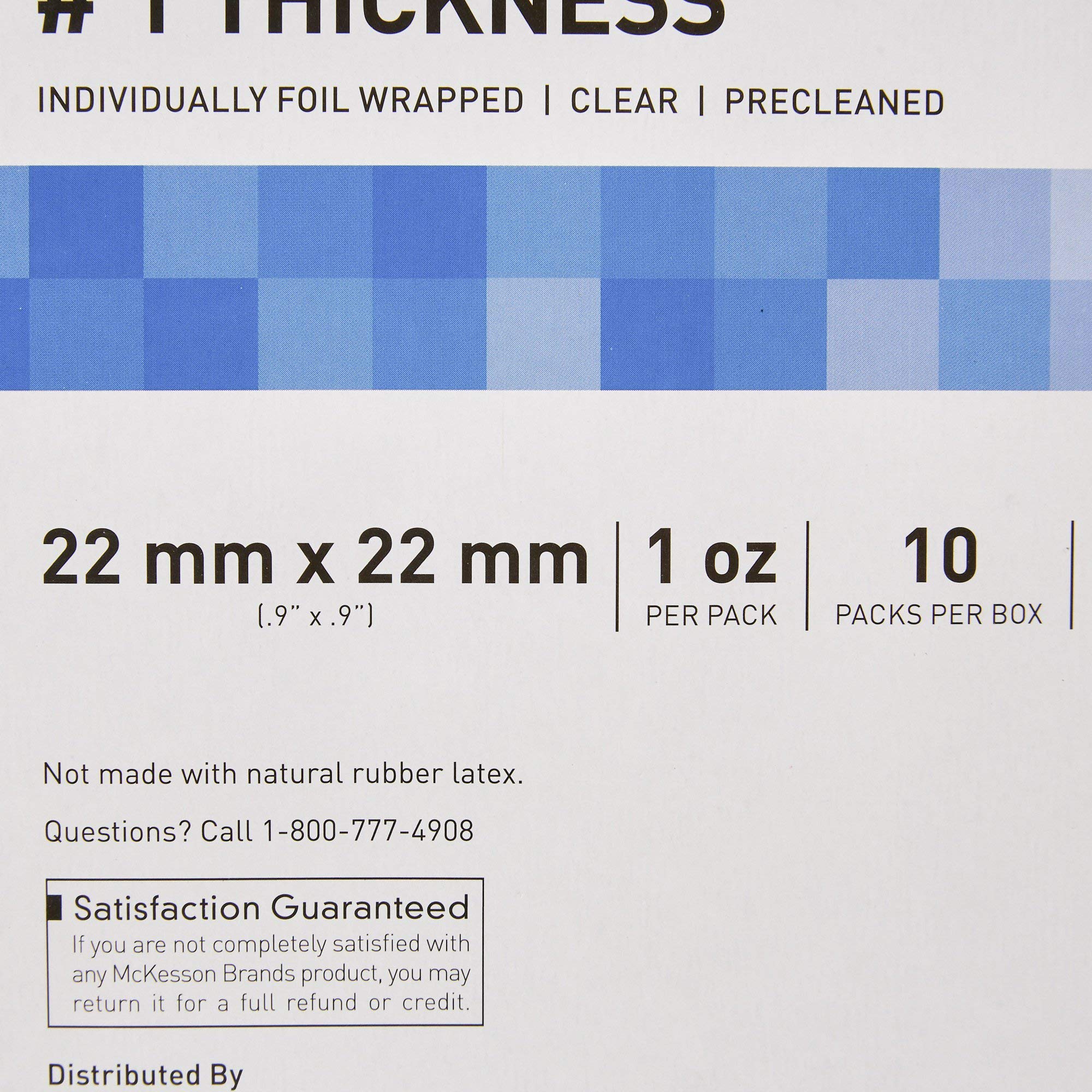 McKesson Premium Cover Glass, #1 Thickness, Microscope Cover Glass, Clear, Precleaned, 22 mm x 22 mm, 1 Count