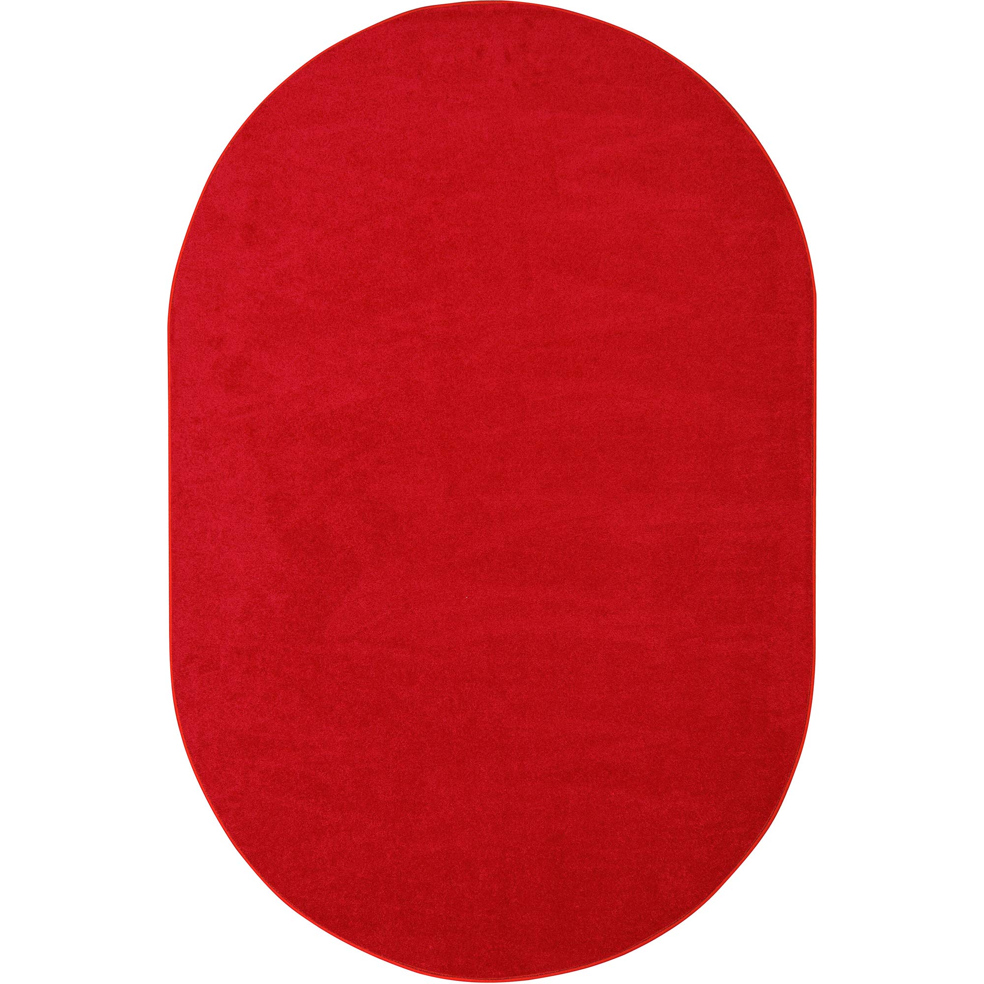 Joy Carpets Endurance Solid Colored Area Rug in Color Red, 6' x 9' Oval