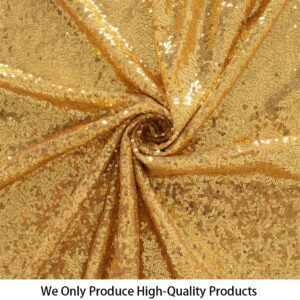 ShiDianYi 3 Feet 1 Yards-Gold-Sequin Fabric, by The Yard, Sequin Fabric, Tablecloth, Linen, for Xmas Decor (Gold)