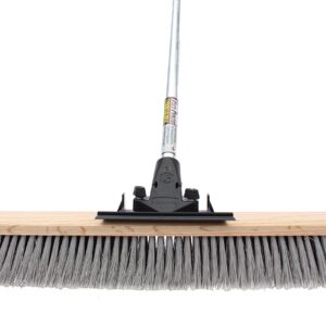 FlexSweep Unbreakable Commercial Push Broom (Contractors 30 Inch) Medium Bristles