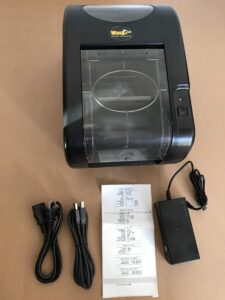 wasp barcode printer wpl305e w/ test print, new adapter, new usb cable