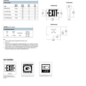 Lithonia Lighting LQC 1 G 3W LED Exit Sign, White