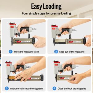 meite P630C Pin Nailer, Pneumatic Micro 23 Gauge Pin Nailer Gun, Accept 3/8-Inch to 1-3/16-Inch 23Ga Pin Nails, Ideal for Cabinets, Paneling, Crafts, Picture Frames