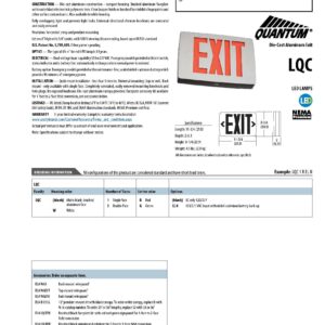 Lithonia Lighting LQC 1 G 3W LED Exit Sign, White