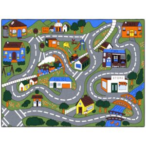 Ottomanson Jenny Children's Collection, Area Rug - 5' x 6'6", Educational Traffic