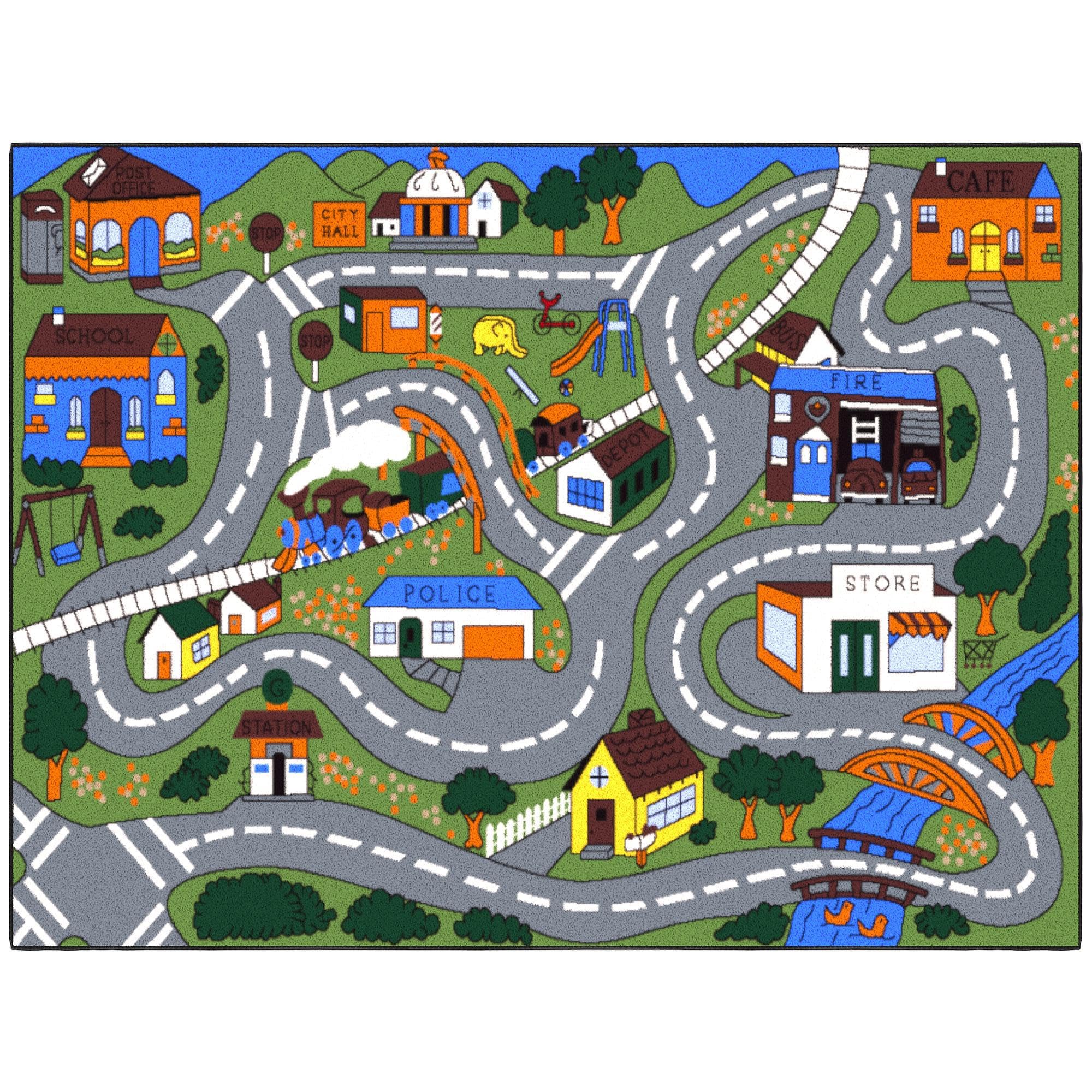 Ottomanson Jenny Children's Collection, Area Rug - 5' x 6'6", Educational Traffic