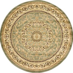 Unique Loom Versailles Collection Traditional Classic Medallion Floral Motif Area Rug (6' 0 x 6' 0 Round, Green/ Ivory)