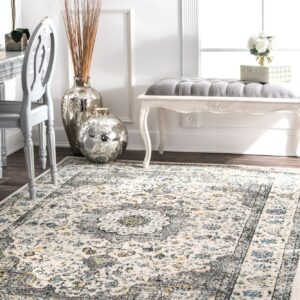 nuLOOM Paisley Verona Vintage Persian Area Rug, 5' x 7' 5", Grey