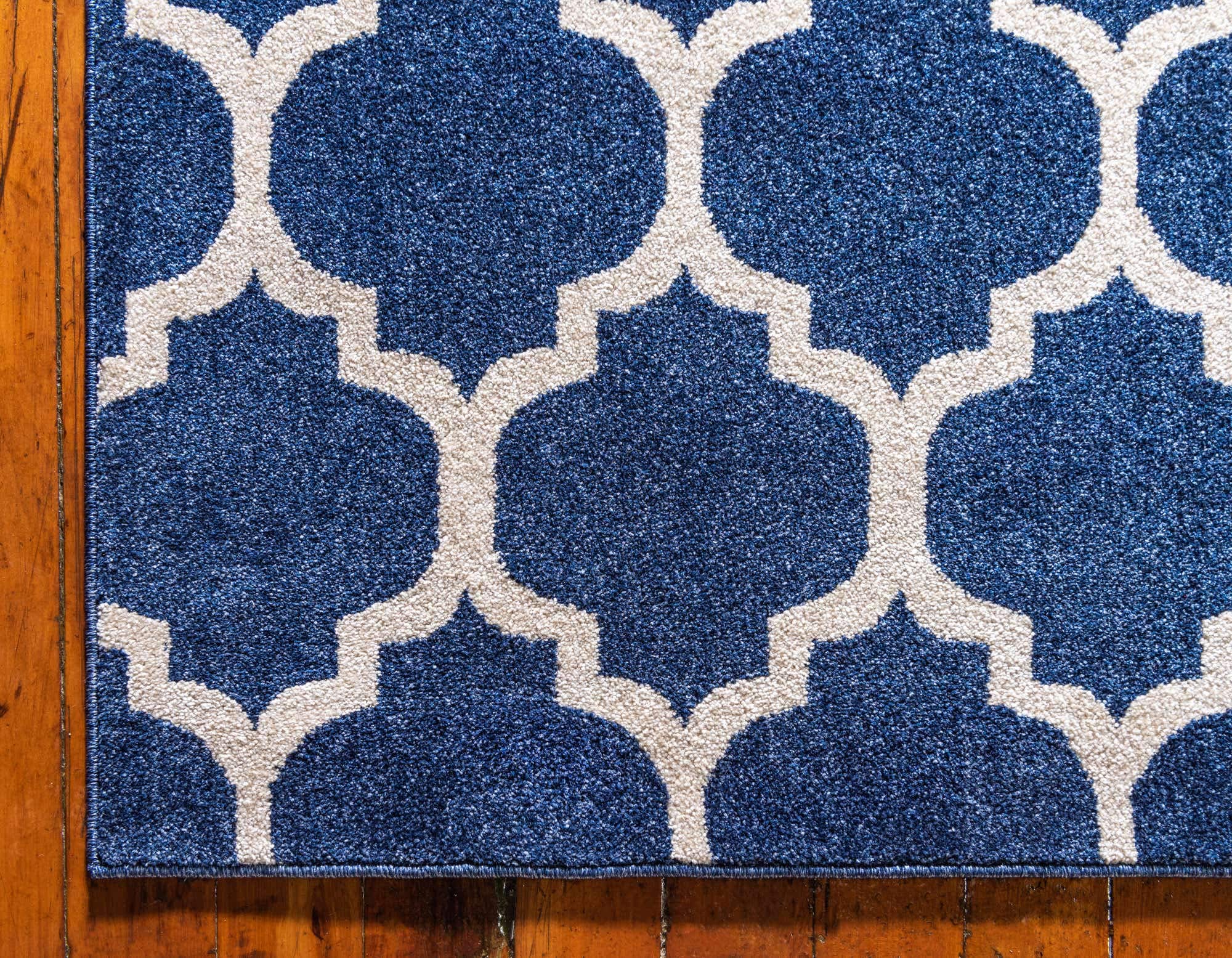 Unique Loom Trellis Collection Area Rug - Philadelphia (8' x 11' Rectangle Dark Blue/Navy Blue)