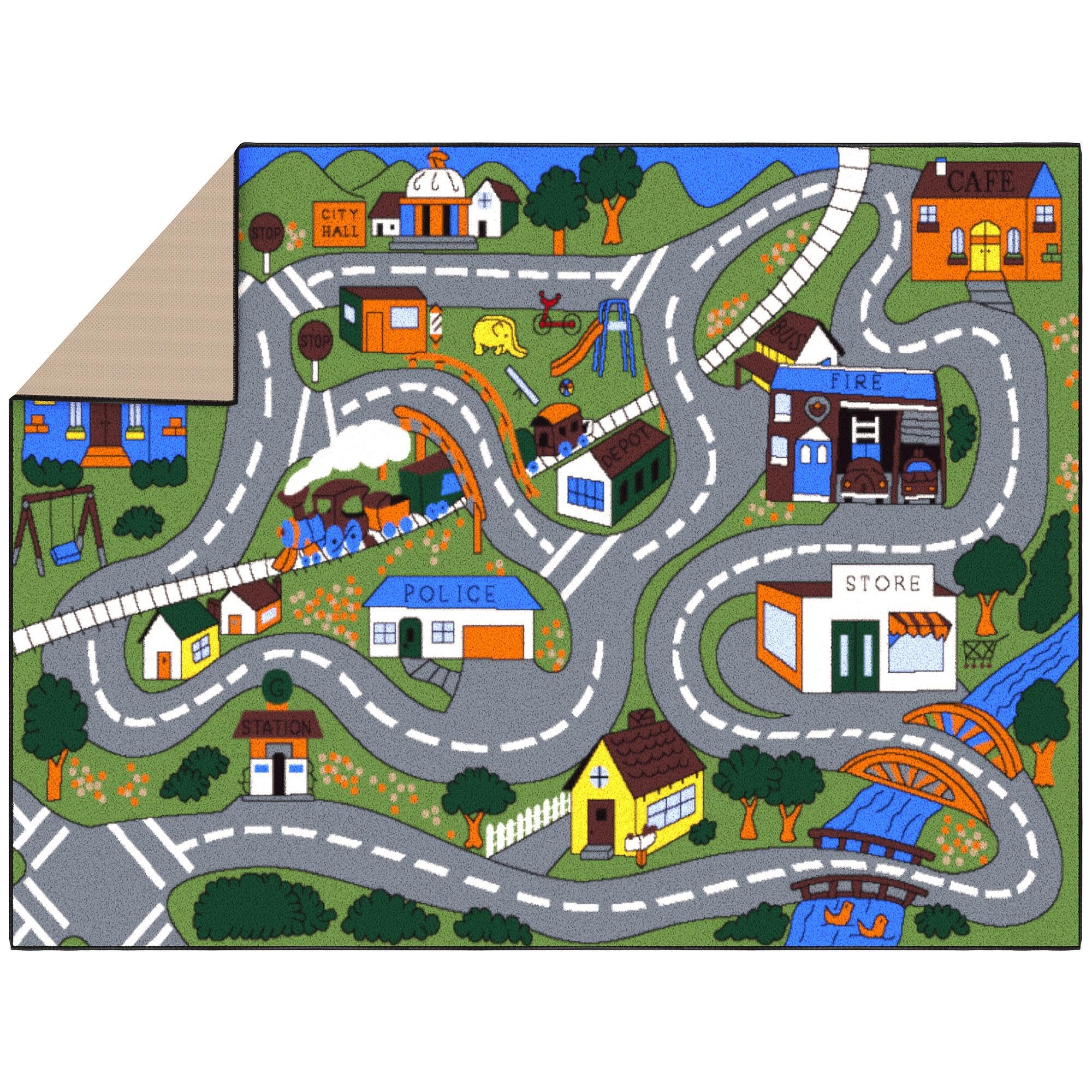 Ottomanson Jenny Children's Collection, Area Rug - 5' x 6'6", Educational Traffic