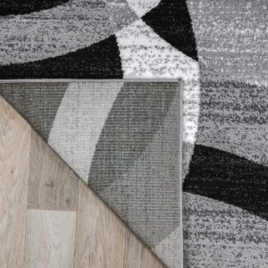 Rugshop Contemporary Abstract Circles Perfect for high Traffic Areas of Your Living Room,Bedroom,Home Office,Kitchen Area Rug 5'3" x 7'3" Gray