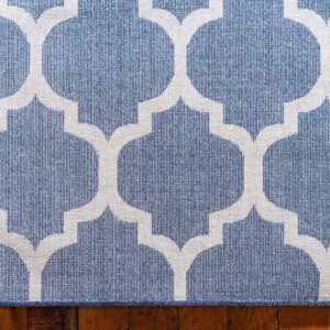 Unique Loom Trellis Collection Area Rug - Philadelphia (8' x 11' Rectangle Dark Blue/Navy Blue)