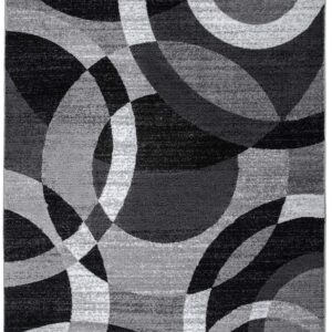 Rugshop Contemporary Abstract Circles Perfect for high Traffic Areas of Your Living Room,Bedroom,Home Office,Kitchen Area Rug 5'3" x 7'3" Gray